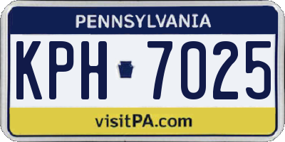 PA license plate KPH7025