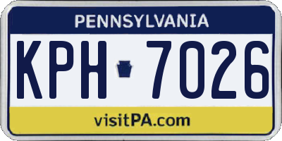PA license plate KPH7026