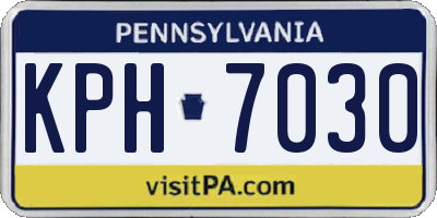 PA license plate KPH7030