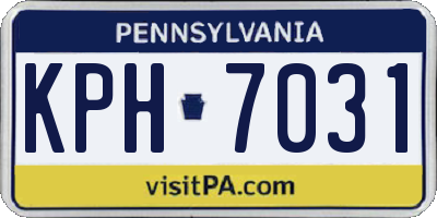 PA license plate KPH7031