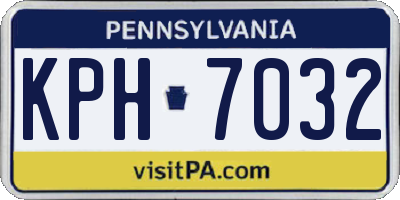 PA license plate KPH7032