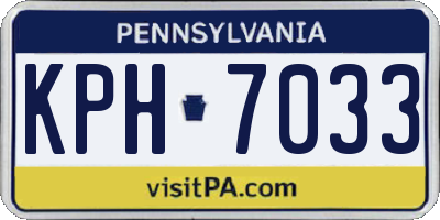 PA license plate KPH7033