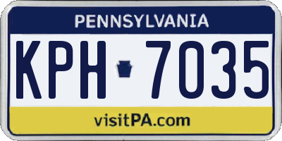 PA license plate KPH7035