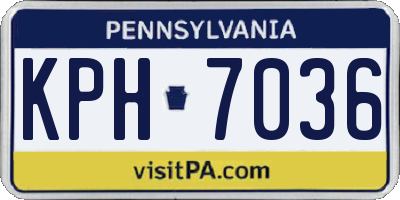 PA license plate KPH7036