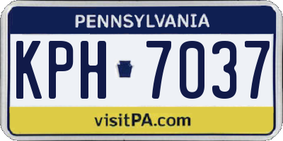 PA license plate KPH7037