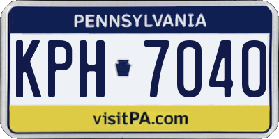 PA license plate KPH7040