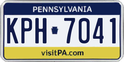 PA license plate KPH7041