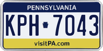 PA license plate KPH7043