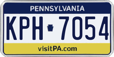 PA license plate KPH7054