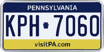 PA license plate KPH7060