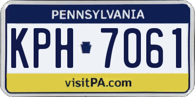 PA license plate KPH7061