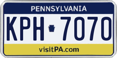 PA license plate KPH7070