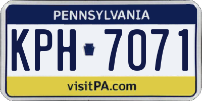 PA license plate KPH7071