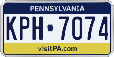 PA license plate KPH7074