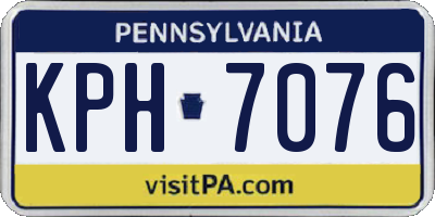 PA license plate KPH7076