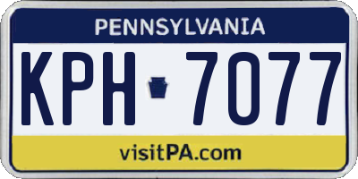 PA license plate KPH7077