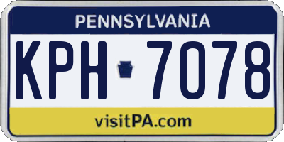 PA license plate KPH7078