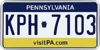 PA license plate KPH7103