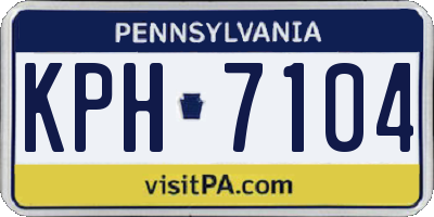 PA license plate KPH7104