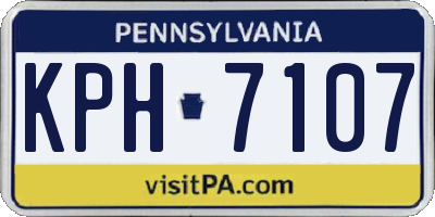 PA license plate KPH7107