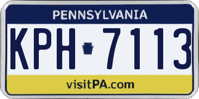 PA license plate KPH7113