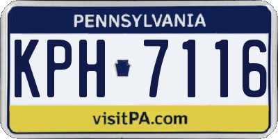 PA license plate KPH7116