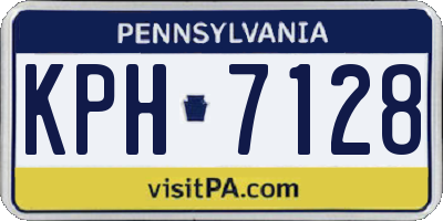 PA license plate KPH7128