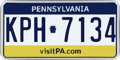 PA license plate KPH7134