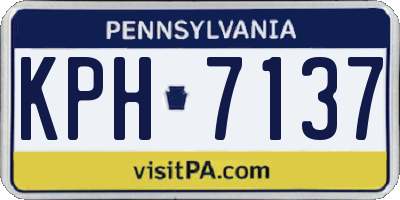 PA license plate KPH7137
