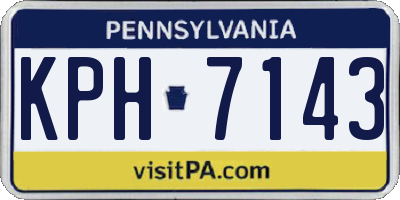PA license plate KPH7143