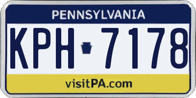 PA license plate KPH7178