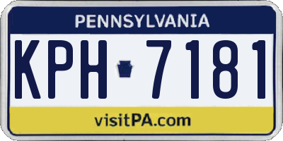 PA license plate KPH7181