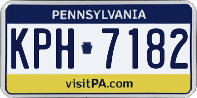 PA license plate KPH7182