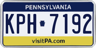 PA license plate KPH7192
