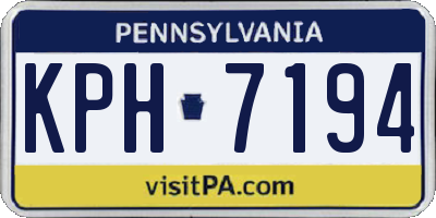 PA license plate KPH7194
