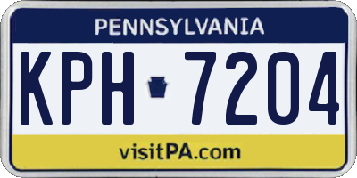 PA license plate KPH7204