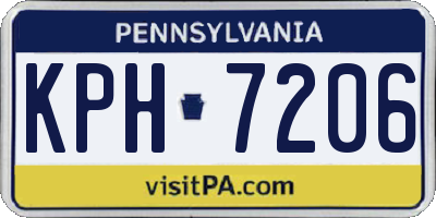PA license plate KPH7206