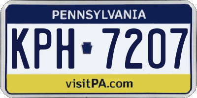 PA license plate KPH7207