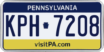 PA license plate KPH7208