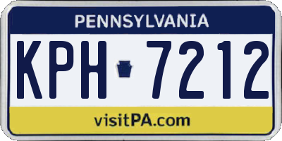 PA license plate KPH7212