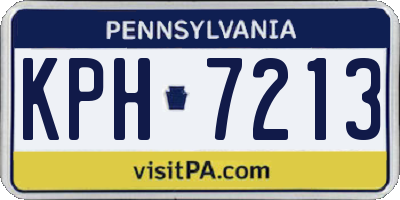 PA license plate KPH7213