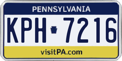 PA license plate KPH7216