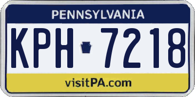 PA license plate KPH7218