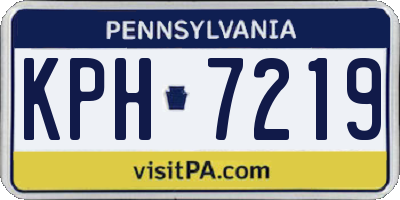 PA license plate KPH7219