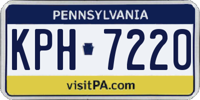PA license plate KPH7220