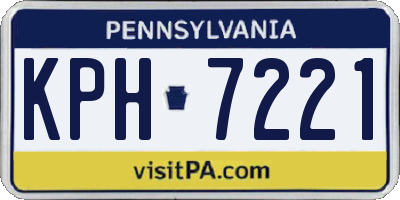 PA license plate KPH7221