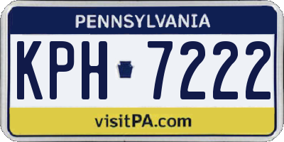 PA license plate KPH7222