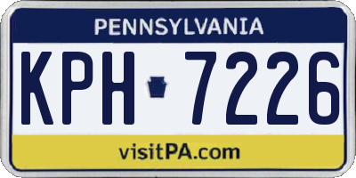 PA license plate KPH7226
