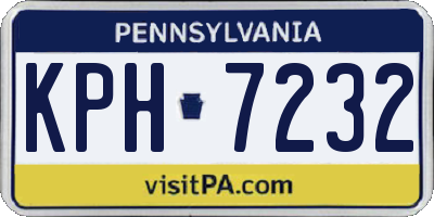 PA license plate KPH7232