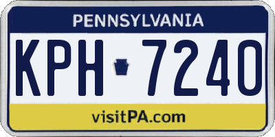 PA license plate KPH7240